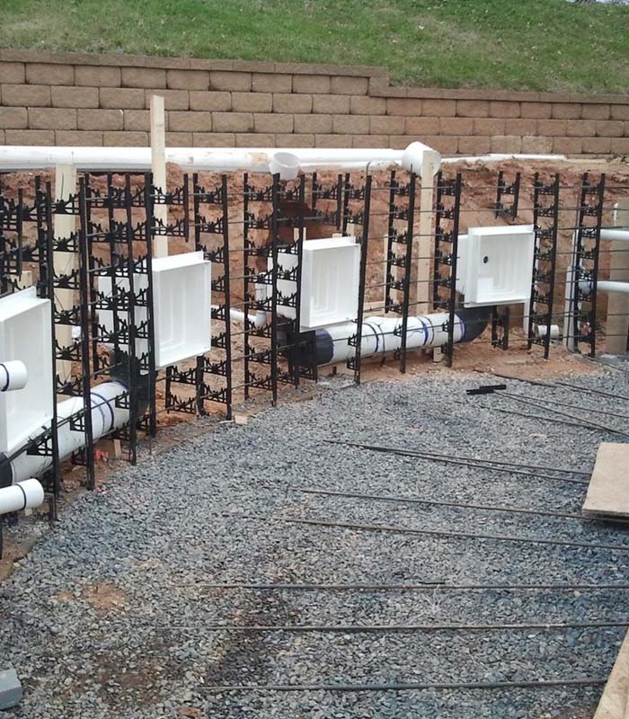 Pool foundation under construction